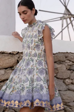Smocked Flirty Short- Presidio Blue