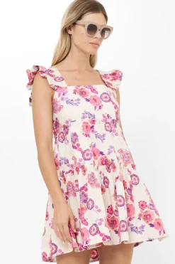 Smocked Square Neck Mini- Pretoria Pink