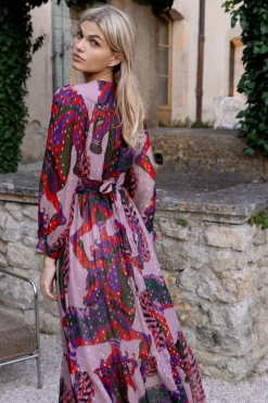 Tie Back Maxi- Arabia Crimson