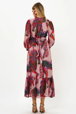 Tie Back Maxi- Arabia Crimson