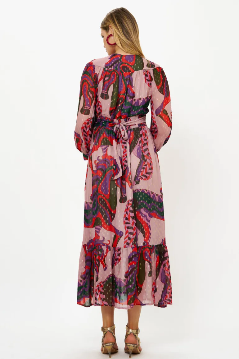 Tie Back Maxi- Arabia Crimson
