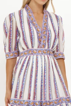 V-Neck Cuffed Maxi- Haveli Peri