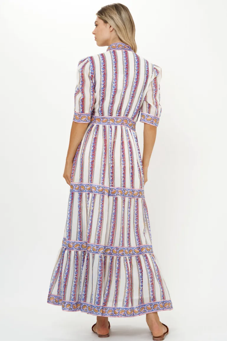 V-Neck Cuffed Maxi- Haveli Peri