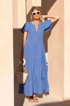 V-Neck Maxi- Bermuda Blue