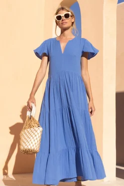 V-Neck Maxi- Bermuda Blue