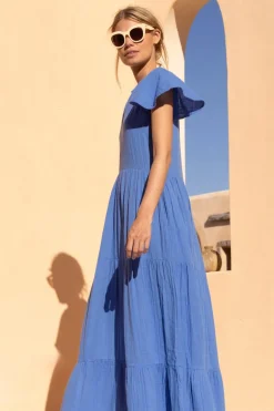 V-Neck Maxi- Bermuda Blue