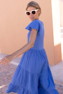 V-Neck Maxi- Bermuda Blue