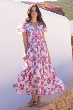 V-Neck Maxi- Pretoria Pink