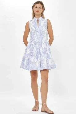Yoke Dress- Amadora Blue