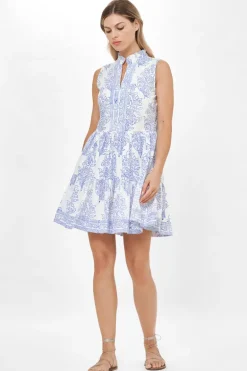 Yoke Dress- Amadora Blue