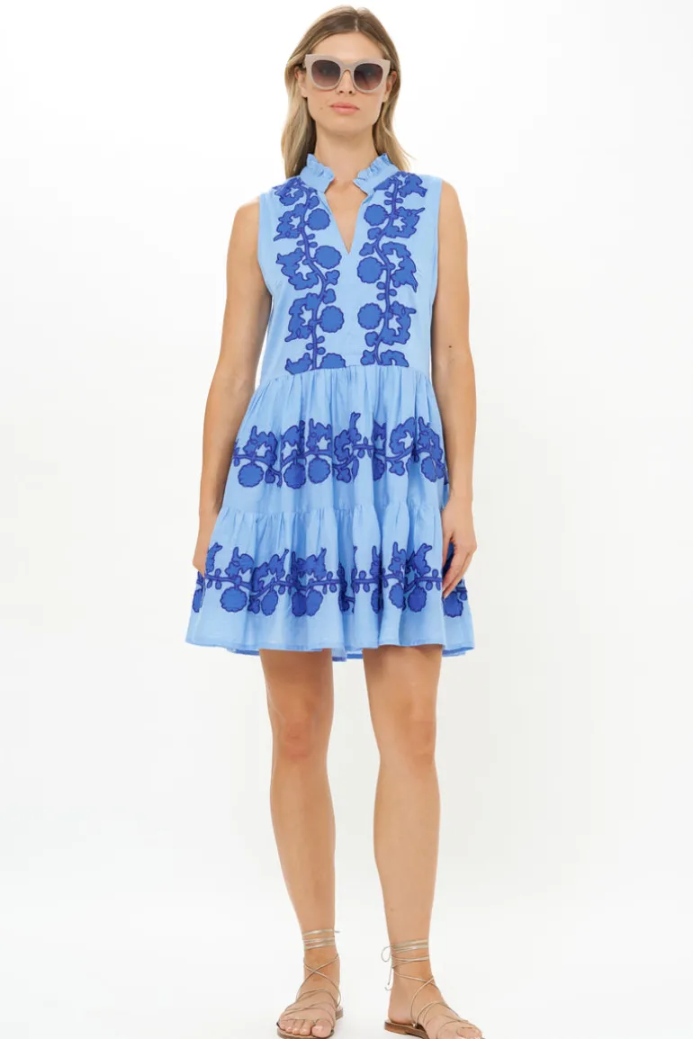 Yoke Dress- Tangier Blue